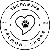 A logo of the paw spa in belmont shore.